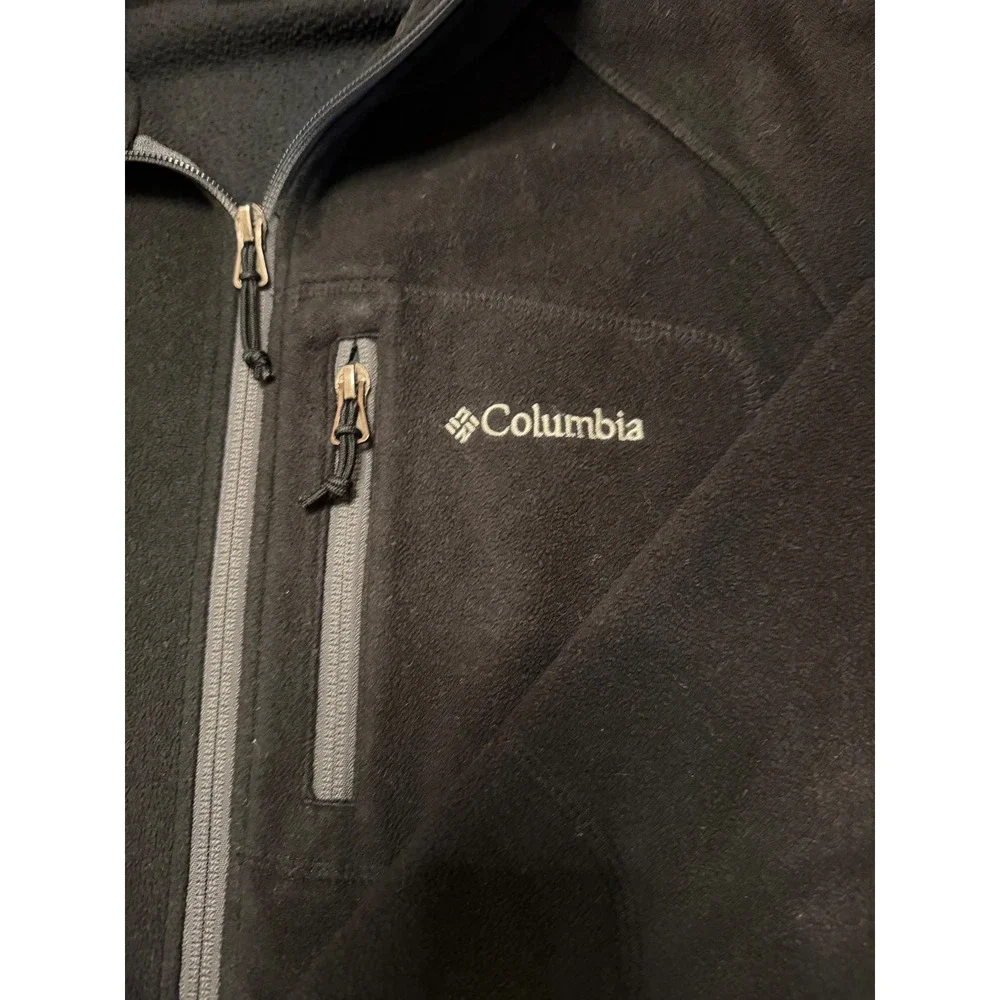 Columbia Mens Interchange‎ Fleece Jacket Black Full Zip Mock Neck Small